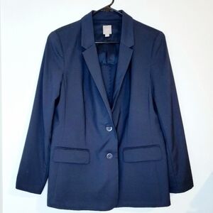 J. Jill 100% Wool Navy Blue Classic 2 Button Blazer. Size 12 Petite.